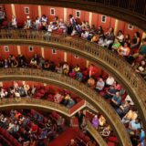 audience sitting on balconies in santa isabel theater recife brazil
