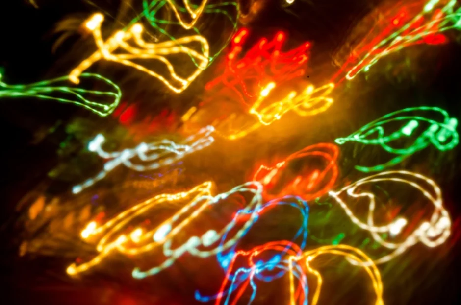 Closeup colorful LED lights